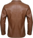 Men's Classic Brown Genuine Sheepskin Leather Blazer Coat