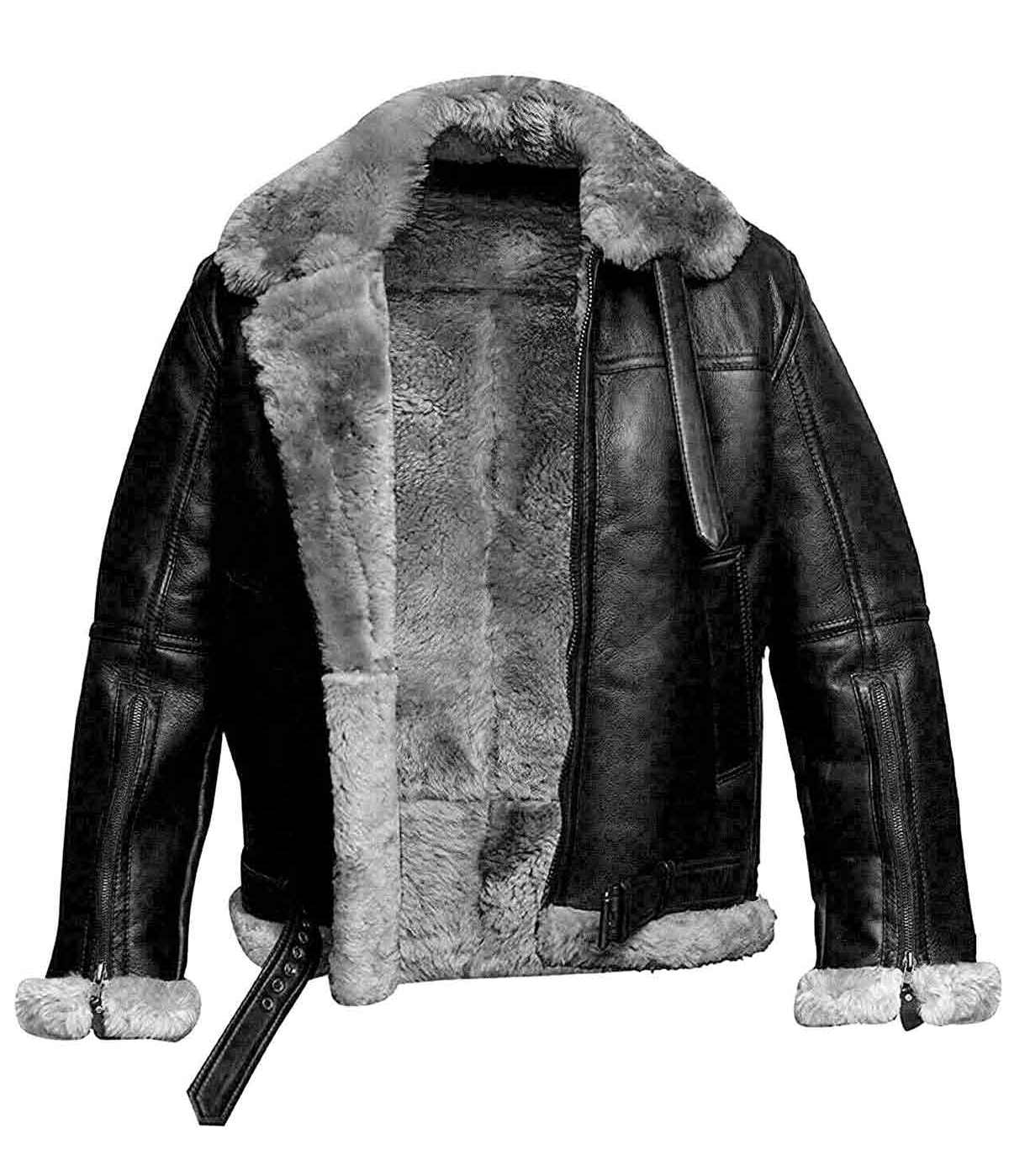 Mens Legacy RAF Aviator B3 Bomber Flying Genuine Sheepskin Leather Jacket