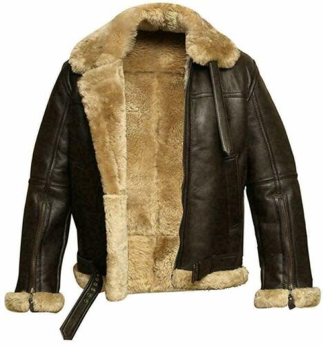 Mens Legacy RAF Aviator B3 Bomber Flying Genuine Sheepskin Leather Jacket