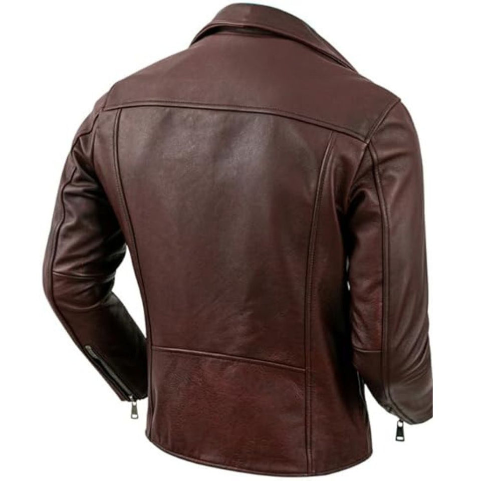 Men’s Vintage Classic Brown Brando Cowhide biker Leather Jacket