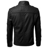 Men’s Black Multi-Pocket Zippered Biker Racer Premium Leather Jacket