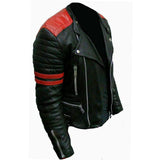 Men’s Classic Black Rider Quilted Brando Genuine Leather Jacket