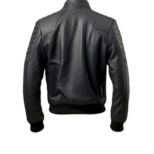 Men’s Bomber Black Genuine Sheepskin Windbreaker Biker Leather Jacket