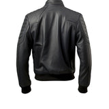 Men’s Bomber Black Genuine Sheepskin Windbreaker Biker Leather Jacket