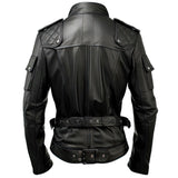 Men’s Biker Black Stand-up Collar Genuine Sheepskin Leather Jacket