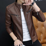 Men's Vintage Brown Quilted Biker Genuine Sheepskin Leather Jacket