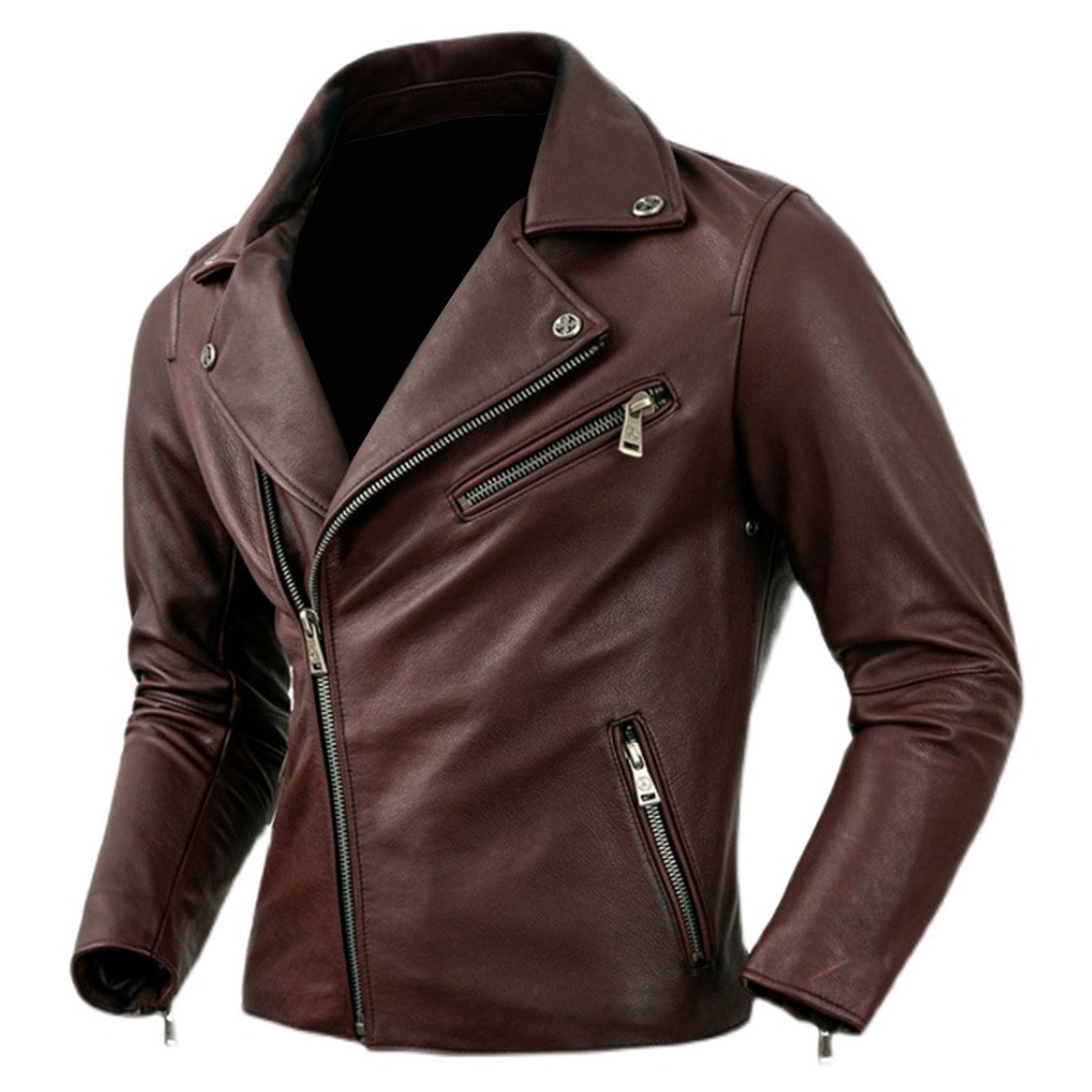 Men’s Vintage Classic Brown Brando Cowhide biker Leather Jacket