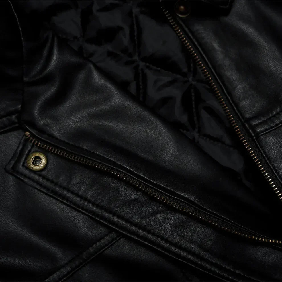 Women's Classic Black Bomber Biker Genuine Sheepskin Leather Jacket