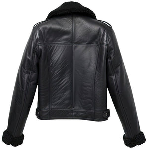 Women’s Black Aviator B3 Bomber Genuine Cowhide Leather Jacket