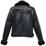 Women’s Black Aviator B3 Bomber Genuine Cowhide Leather Jacket