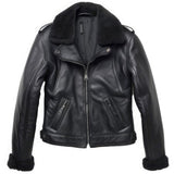 Women’s Black Aviator B3 Bomber Genuine Cowhide Leather Jacket