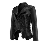 Women’s Winter Black Gothic Biker Genuine Sheepskin Leather Jacket