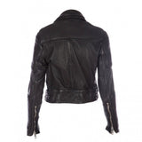 Women’s Black Quilted Motorcycle Genuine Sheepskin Leather Jacket