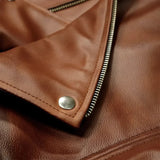 Women’s Brown Vintage Motorcycle Genuine Sheepskin Leather Jacket