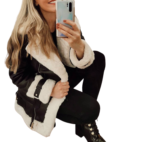 Womens Grace Genuine Lambskin Leather Fur Lined Jacket