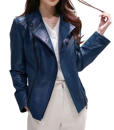 Womens Serene Genuine Lambskin Biker Leather Jacket